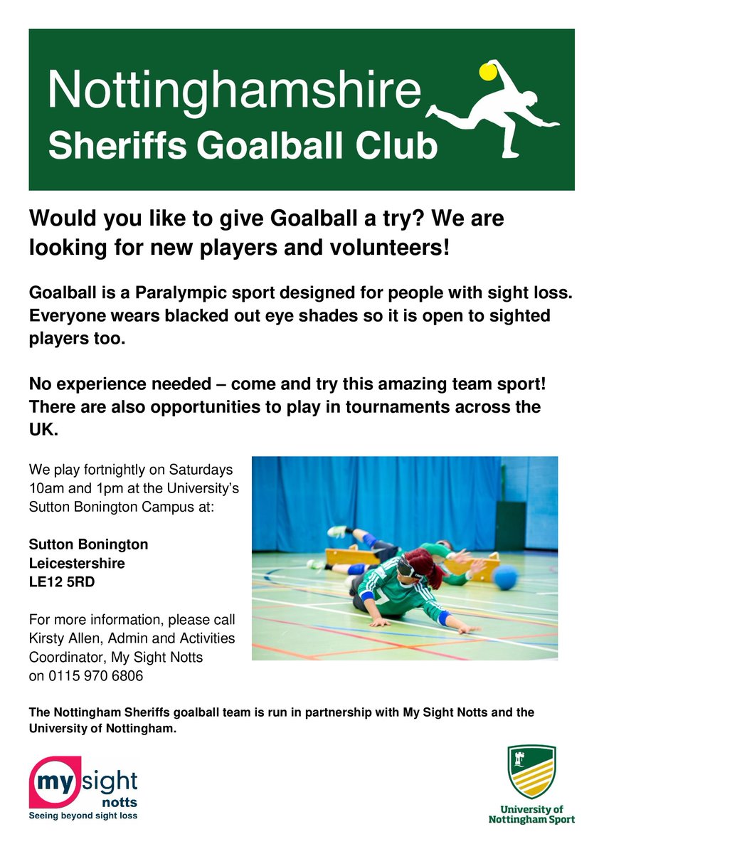 Would you like to give Goalball a try?
We are looking for new players and also volunteers to help out for the upcoming season ahead. No experience needed, open to all! For more information, please see the link to our blog. mysightnotts.org.uk/would-you-like…