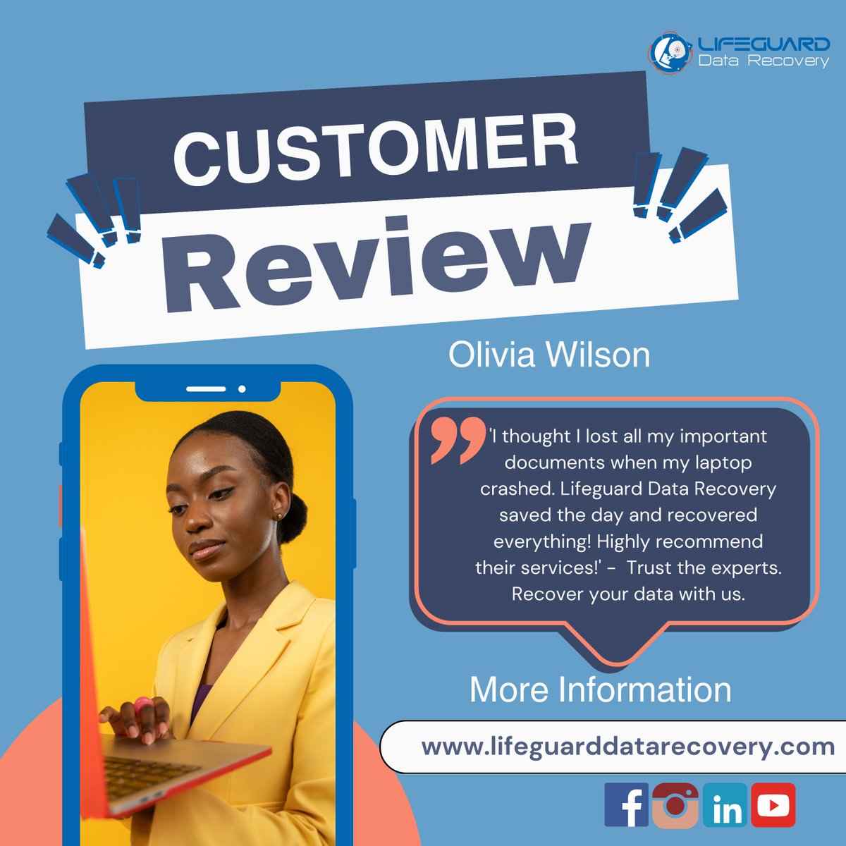 lifeguarddatar's tweet photo. 📞 Contact us today and let Lifeguard Data Recovery bring your files back to life! 

056 410 1040
Website: https://t.co/OvQRzlUh4Z

#datarecovery #customerreviews #lifeguarddatarecovery #techsupport #datarescue #happycustomer 
 #datarecoverysuccess #Harddisk #Datalos https://t.co/Z4n991UuHt