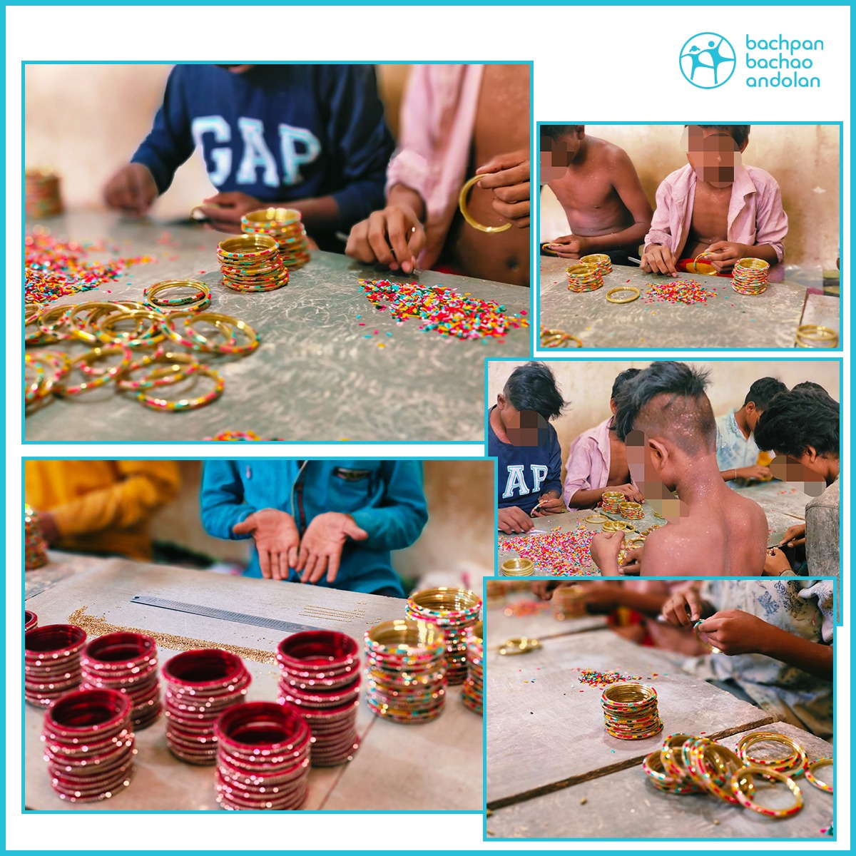 Made to work under extreme heat conditions with meagre wages in bangle making unit in Jaipur, 9 children aged 10-17 from Bihar’s Gaya district were rescued by Rajasthan police with support of #BachpanBachaoAndolan whose members ensured registration of FIR & shelter for children.