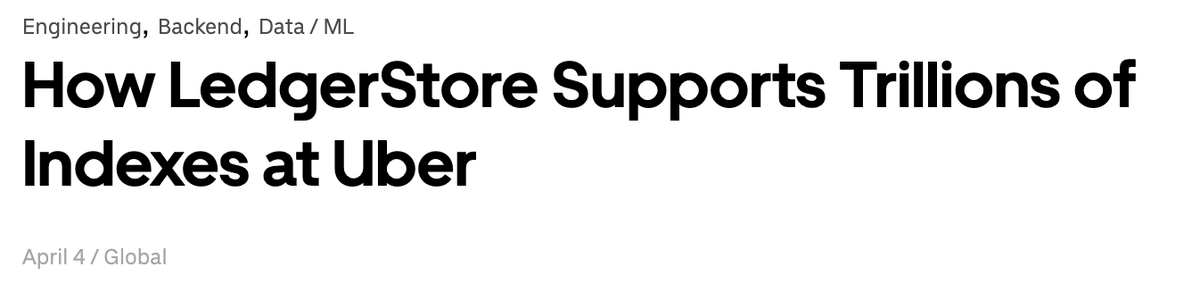 I recently read an article on Uber's new LedgerStore database. Some observations:

- Uber's LedgerStore database is 'verifiably immutable' [1] (probably via merkle hashing is my guess). Big tech is productionizing useful features from crypto!
- Uber holds 1000x more data (1.2PB