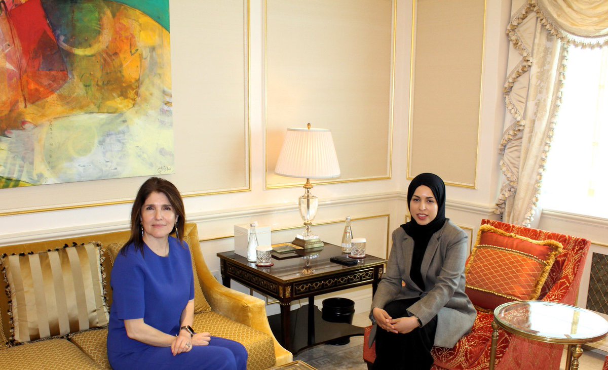 Honored to receive Amb. Paula Narváez Ojeda @paulanarvaezo, President of @UNECOSOC 🇺🇳.

Our productive exchange focused on shared priorities especially #EducationForAll & preparations for the upcoming HL Summits to hold at the @UN HQ.
@MofaQatar_EN