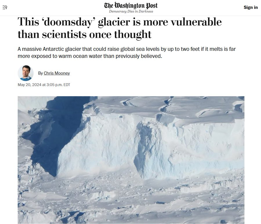 Looks like the Thwaites Glacier is in the news again. Read why its not the Doomsday glacier below.