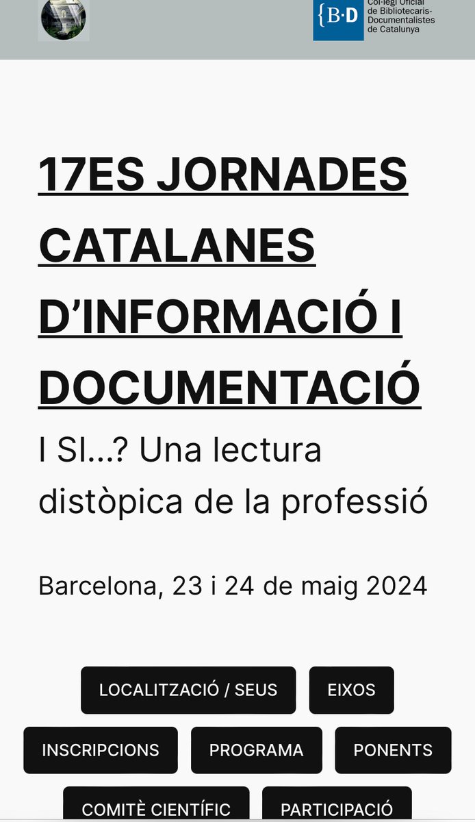 Dijous ens n’anem a les Jornades Catalanes d’Informació i Documentació a explicar l’èxit del nostre projecte social 🥳#riudellots