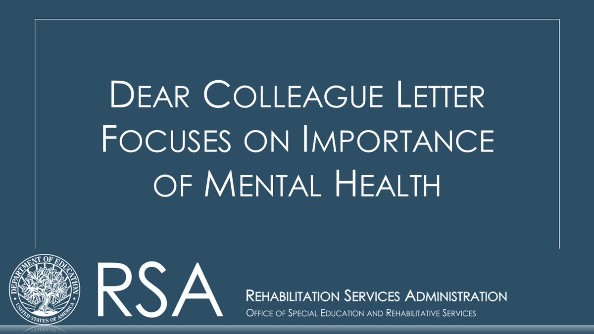 RSA Commissioner Allen, in recognition of #MentalHealthAwarenessMonth, highlights the importance of mental health and the power of the vocational rehabilitation program to help individuals with mental health conditions live fulfilling, meaningful lives. ✉rsa.ed.gov/sites/default/…