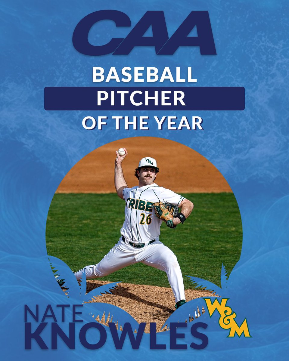 Coastal Athletic Association (@caasports) on Twitter photo βΎοΈ #CAABaseball Pitcher of the Year: Nate Knowles, <a href="/WMTribeBaseball/">William & Mary Tribe Baseball</a>
bit.ly/44Q9F28 βΎοΈ #CAABaseball Pitcher of the Year: Nate Knowles, <a href="/WMTribeBaseball/">William & Mary Tribe Baseball</a>
bit.ly/44Q9F28