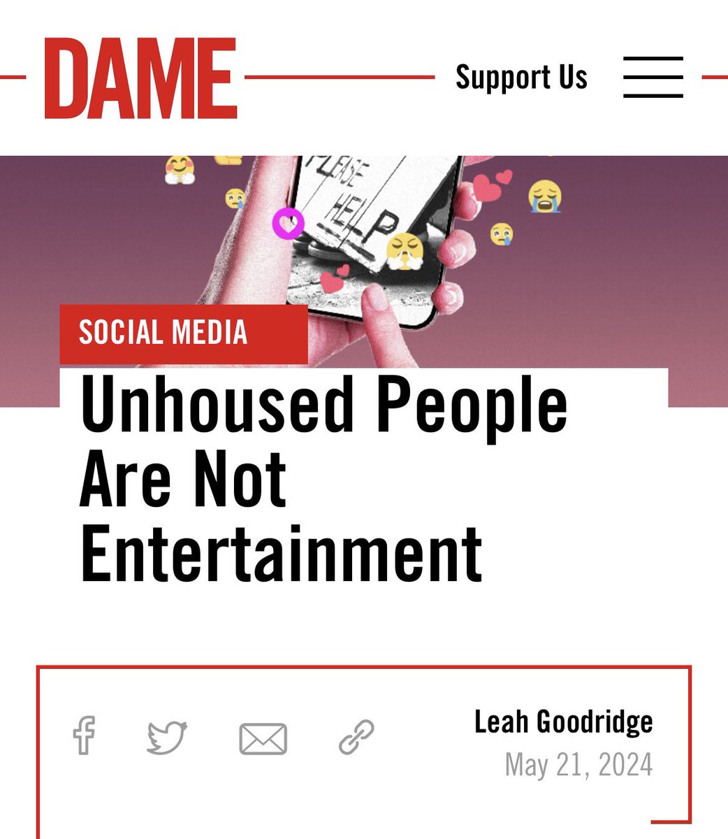 Last year, a content creator filmed himself offering an unhoused man a burger….then eating it in front of him instead of handing it to him. This is, unfortunately, not rare content. It’s part of a new disturbing trend. My latest for @damemagazine damemagazine.com/2024/05/21/unh…