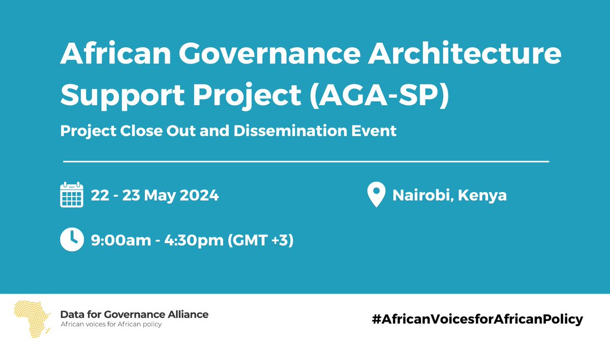 We are excited to announce that D4GA will be participating in the ‘AGA-SP Project Close Out and Dissemination Event’ in Nairobi, Kenya on 22-23 May 2024. Stay tuned for updates via #AfricanVoicesforAfricanPolicy