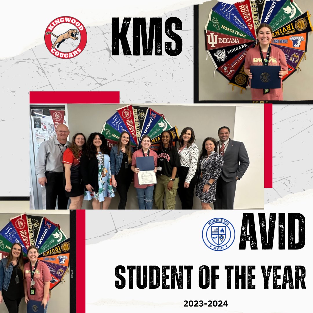 Honored to celebrate Beatrix as KMS AVID Student of the Year! Her dedication, curiosity, leadership, and interpersonal skills make her an exemplary 8th grader and a future star🌟! #KMSCougarPride #StudentOfYear