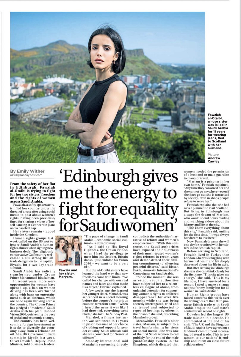 Thank you Europe for giving me all the love and the opportunity to live and start again towards my goals ❤️

After the patriarchal authorities #Saudi Arabia decided to retaliate against me and my sisters Mariam Al-Ataibi and Manahal Al-Ataibi on charges of defending women's