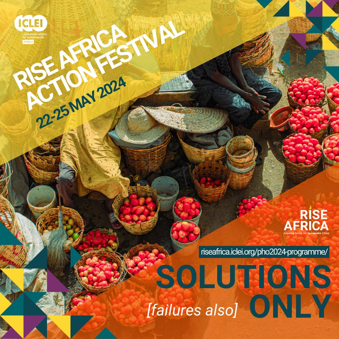 #RISEAfrica | The #RISEAfrica2024 Action festival kicks off tomorrow! With over 24 sessions, there's an option for everyone working towards sustainable urban African solutions. Check out the programme and register🔗: riseafrica.iclei.org/2024-programme