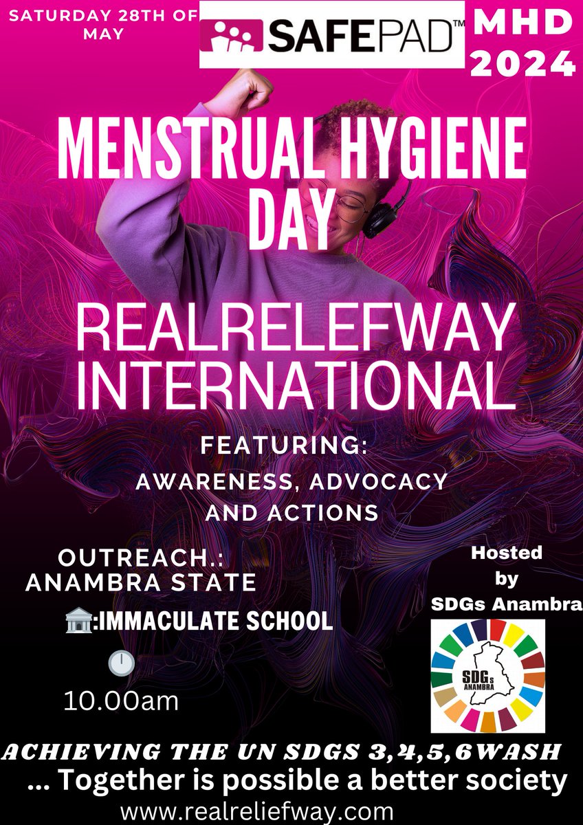 Save the date and Join us to celebrate this Year's MHD in Anambra
#Togetherfora
#PeriodFriendlyWorld
Raise awareness
Menstruation is not Misbehaving
Together is possible a better society for all