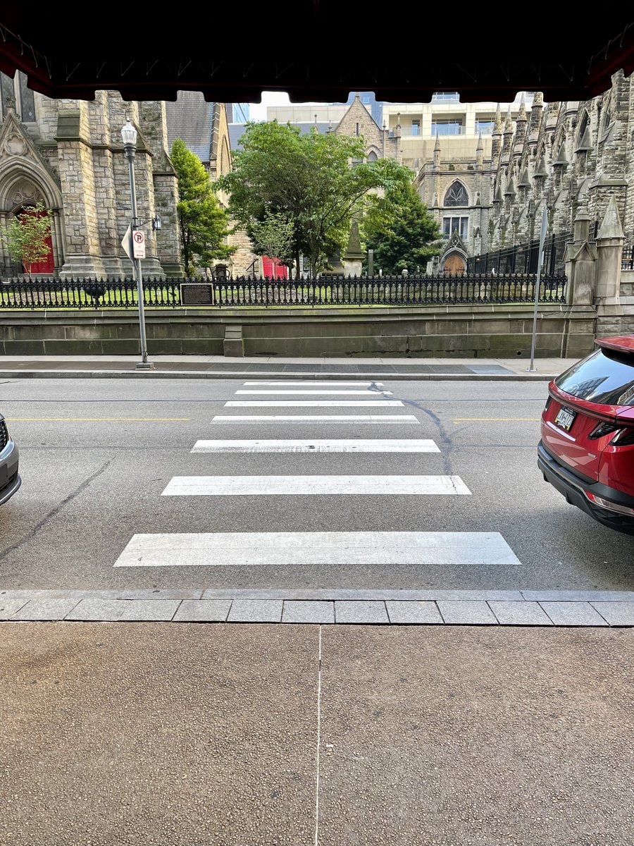 JohnRDallasJr's tweet photo. @OddPittsburgh Behind you is @FirstPresbyPGH, not #TrinityCathedral, as you may already realize. The nearly forgotten history about why two great cathedral churches sit side-by-side on the same block, directly across from @DuquesneClub—with a symbolic mid-block crosswalk—is worth examining. https://t.co/wD9sRj5nsh