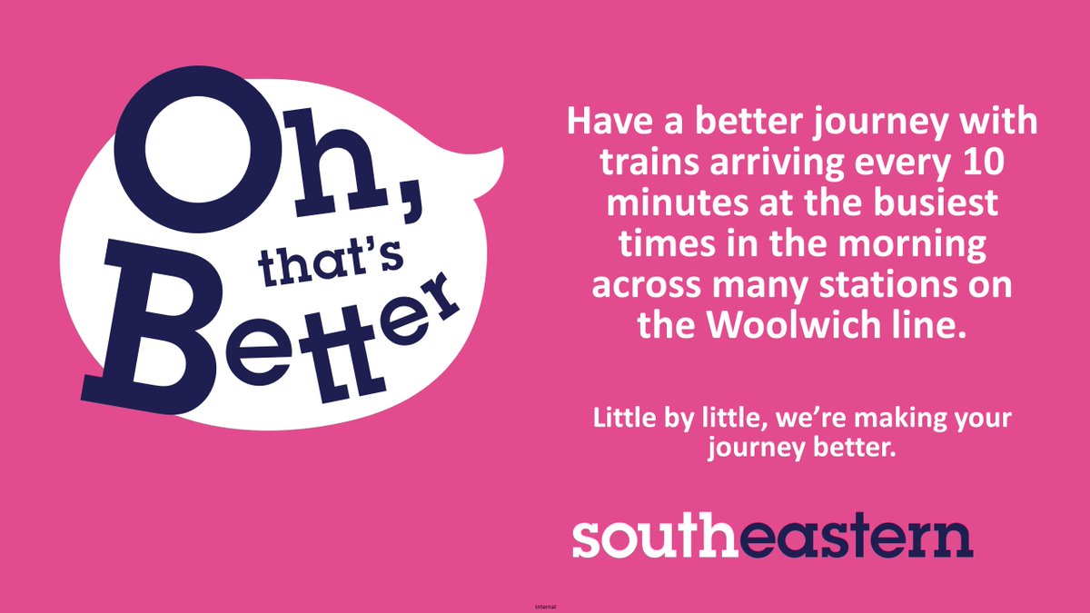 Our timetable changes on 2 June. On the Woolwich line, trains will arrive every 10 minutes at the busiest times in the morning across many stations.
Find out more southeasternrailway.co.uk/betterjourneys