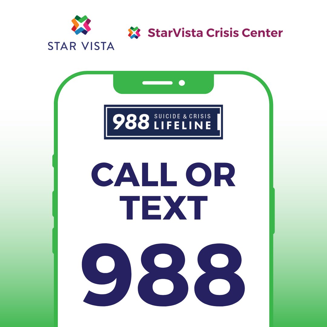 Did you know that if you have a 650-phone number, when you call or text 988, you are most likely to be directed to StarVista Crisis Center? 📱 

988 supports individuals experiencing mental health crisis, including Spanish speakers. 💚  #StarVistaSMC #MentalHealth
