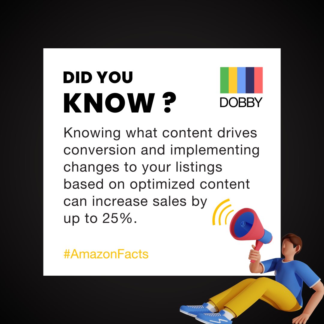 DobbyAds's tweet image. Unleash the power of optimized content with Dobby Ads! Elevate your Amazon listings and drive more conversions with our expert crafting. 🚀💼
#DobbyAds #AmazonOptimization #EcommerceTips #AmazonSellers #AmazonFBA #AmazonFBASellers #AmazonSuccess #AmazonTips