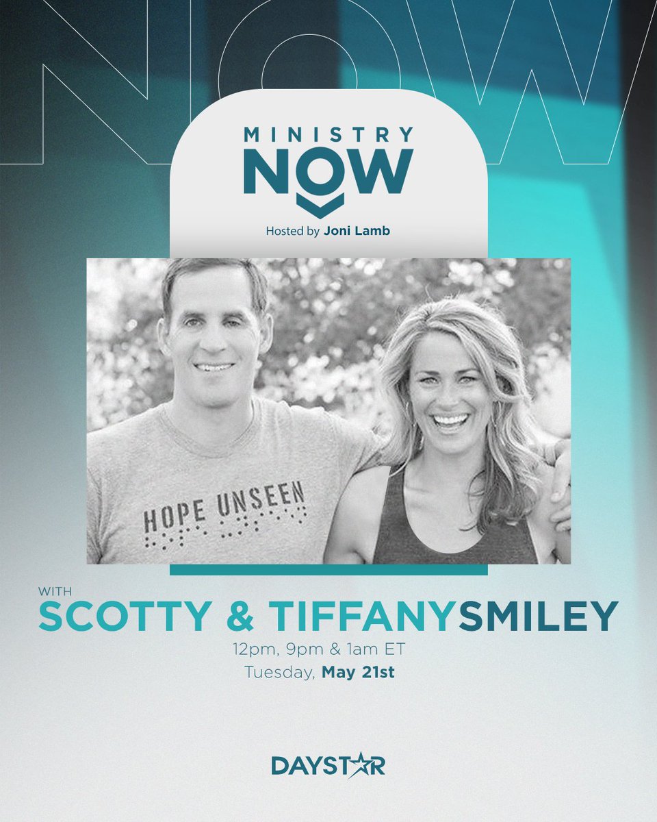 Join us LIVE today with today with Scotty &amp; Tiffany Smiley of <a href="/HopeUnseen/">Scotty Smiley</a>! Scotty &amp; Tiffany's story of surviving a suicide bomber and finding hope again will be sure to inspire you! See it at 12pm ET, only on Daystar and Daystar.com/live!