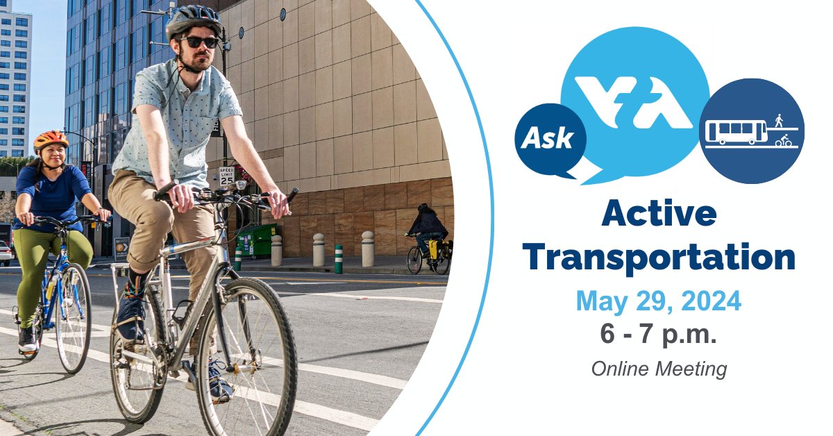VTA's tweet photo. Did you know VTA is an advocate for #activetransportation? π²πΆ
Learn more about VTA's bicycle and pedestrian projects at the upcoming #AskVTA inspired by #BikeMonth on May 29. https://t.co/VG7rlKdCja https://t.co/XjfTDdqvGM