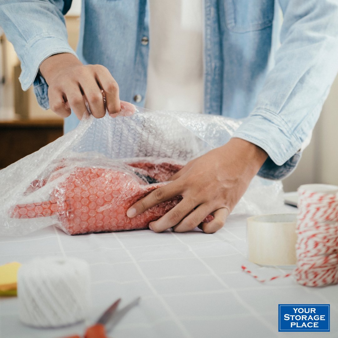 #TipTuesday! Packing for storage? Don't skip the bubble wrap! Wrap fragile items for ultimate protection and label boxes clearly to save yourself an unpacking headache later. #SelfStorageTips #MovingDay