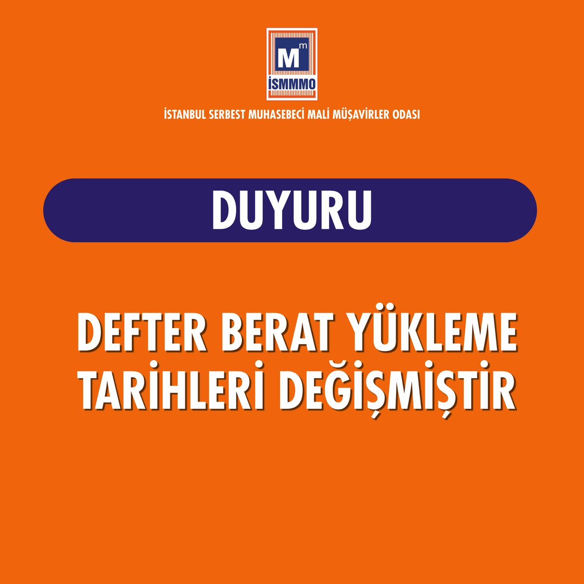 Defter Berat Yükleme Tarihleri Değişmiştir. ow.ly/Ls4Q50RP7kl