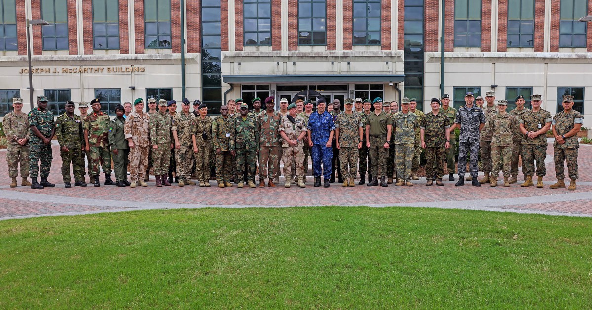 On May 14, 2024, Marine Corps Support Facility New Orleans hosted the MARFORRES Foreign Defense Attaché Visit, uniting international military leaders to discuss operations, training, and tactics, fostering cross-cultural understanding and strategic cooperation.