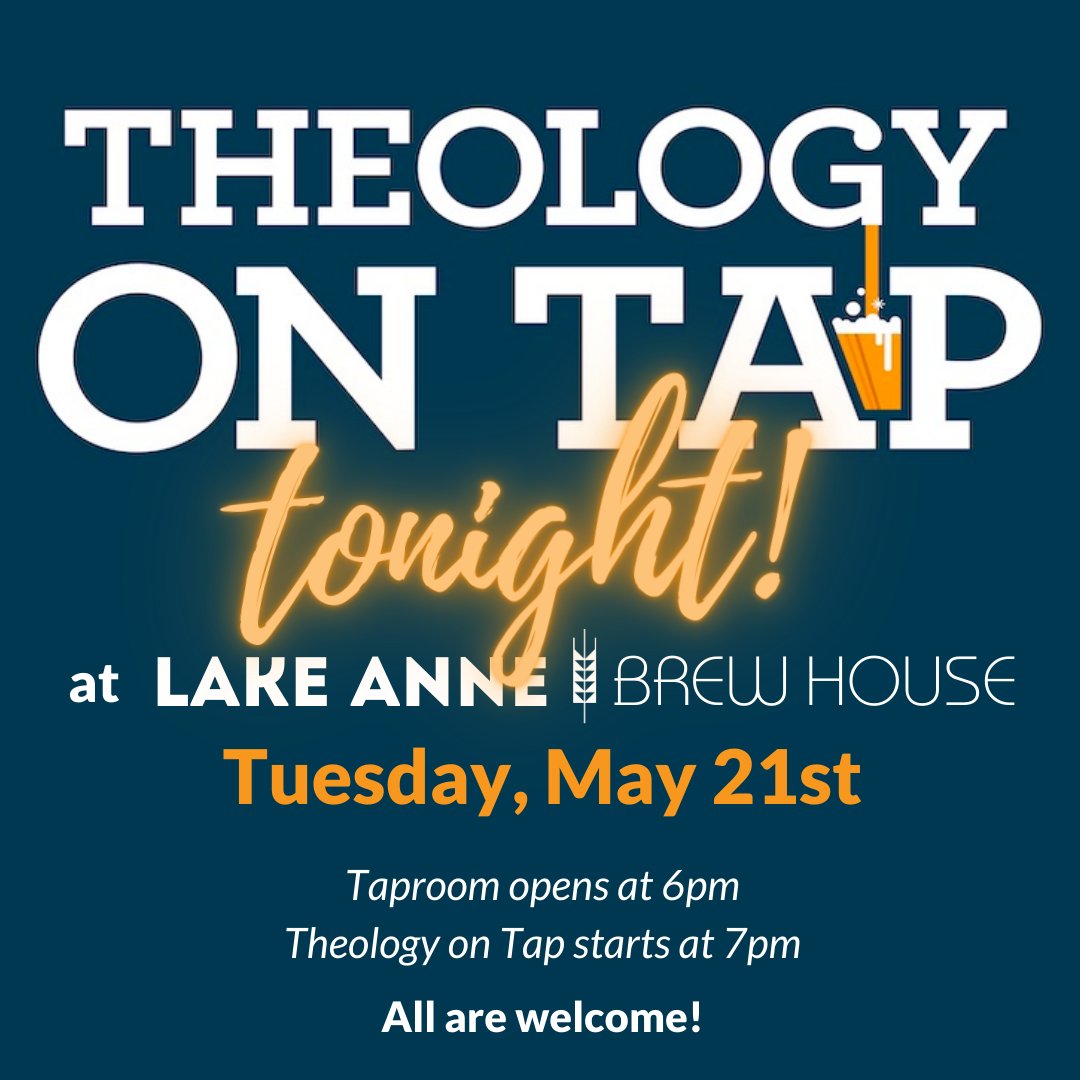Join the friendly folks from Restoration Church Reston for a lively 'Theology On Tap' discussion TONIGHT! Taproom opens at 6pm, discussion starts at 7pm. All are welcome!
.
#theologyontap #brewingbeerbuildingcommunity #coldbeerwarmheart #lifeonlakeanne #drinklocal #restonva