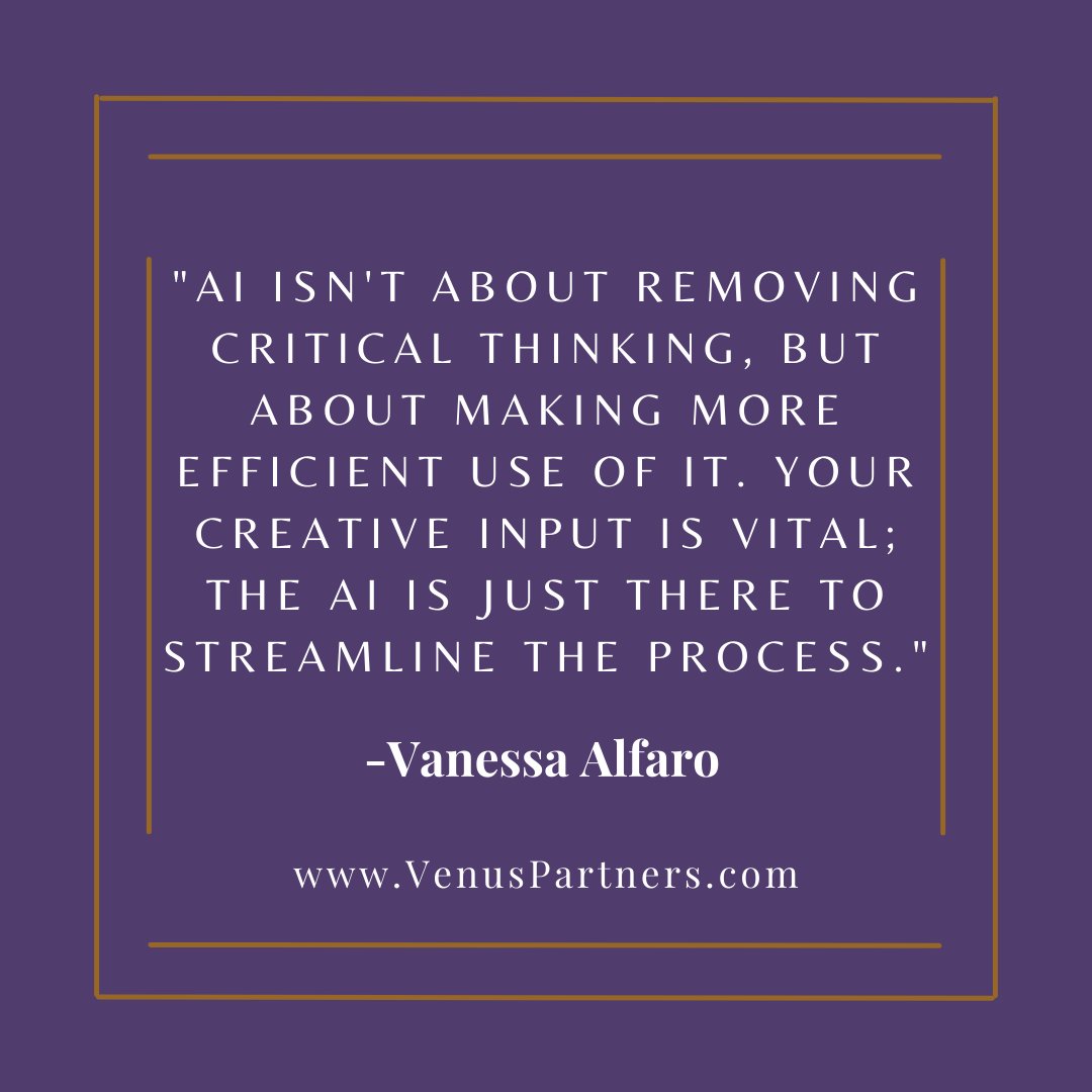 vanessagalfaro's tweet image. #AIandCreativity #EfficientThinking #StreamlineProcess #HumanIntelligence #CollaborationWithAI
