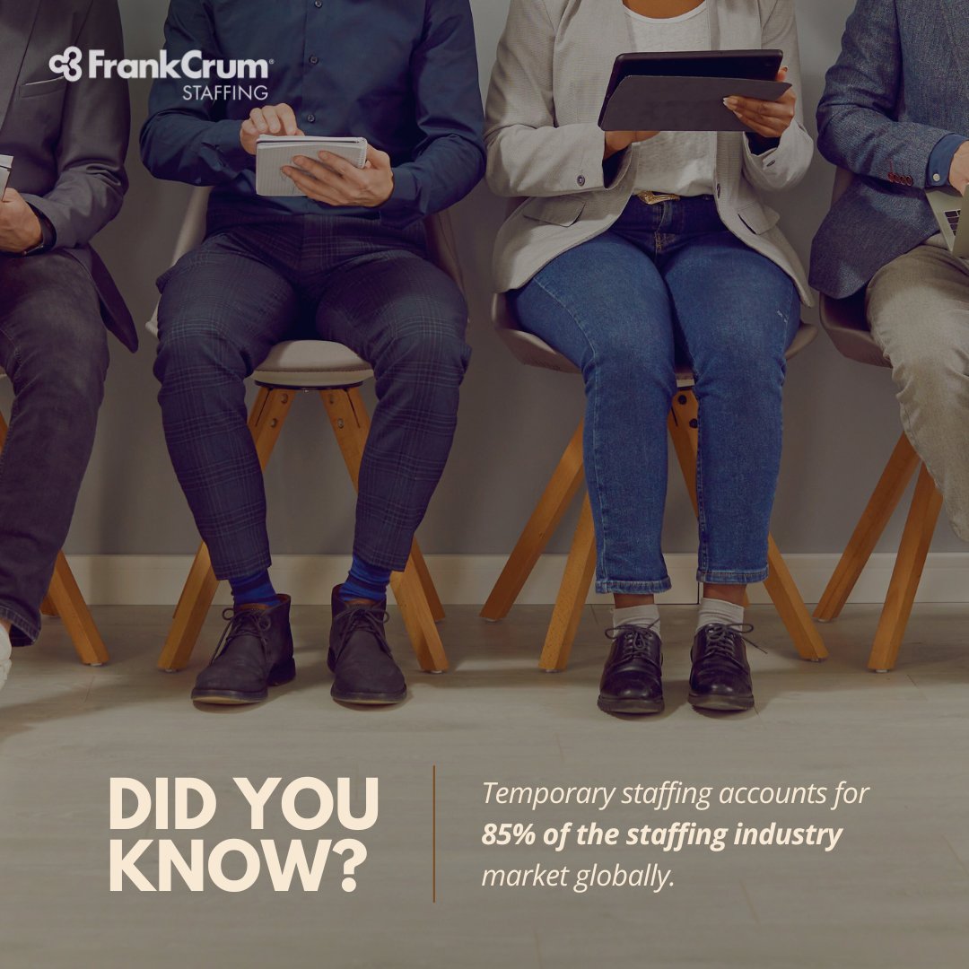 While the staffing industry focuses primarily on temporary and contract work, here at #FrankCrumStaffing, we specialize in both contract and direct hire placements. Interested in finding out more about how we can serve you? hubs.li/Q02wq-K20 #DidYouKnow #Staffing #FunFact