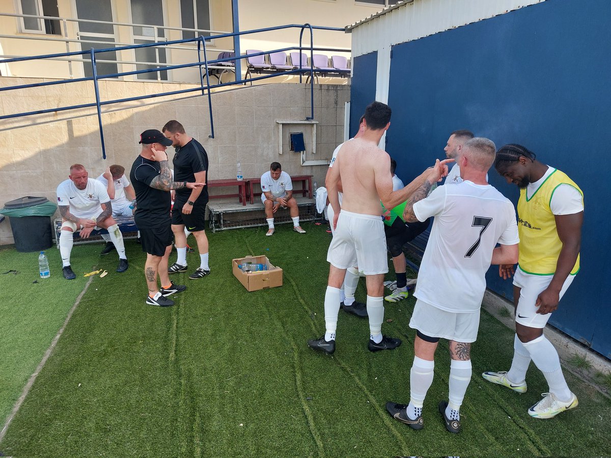 Ryan Clish opened the scoring for RAF Akrotiri with a second minute penalty. Bill Wellstead added a second. The Army have come close with efforts from Louis Reid and Rory England. 2-0 at the break