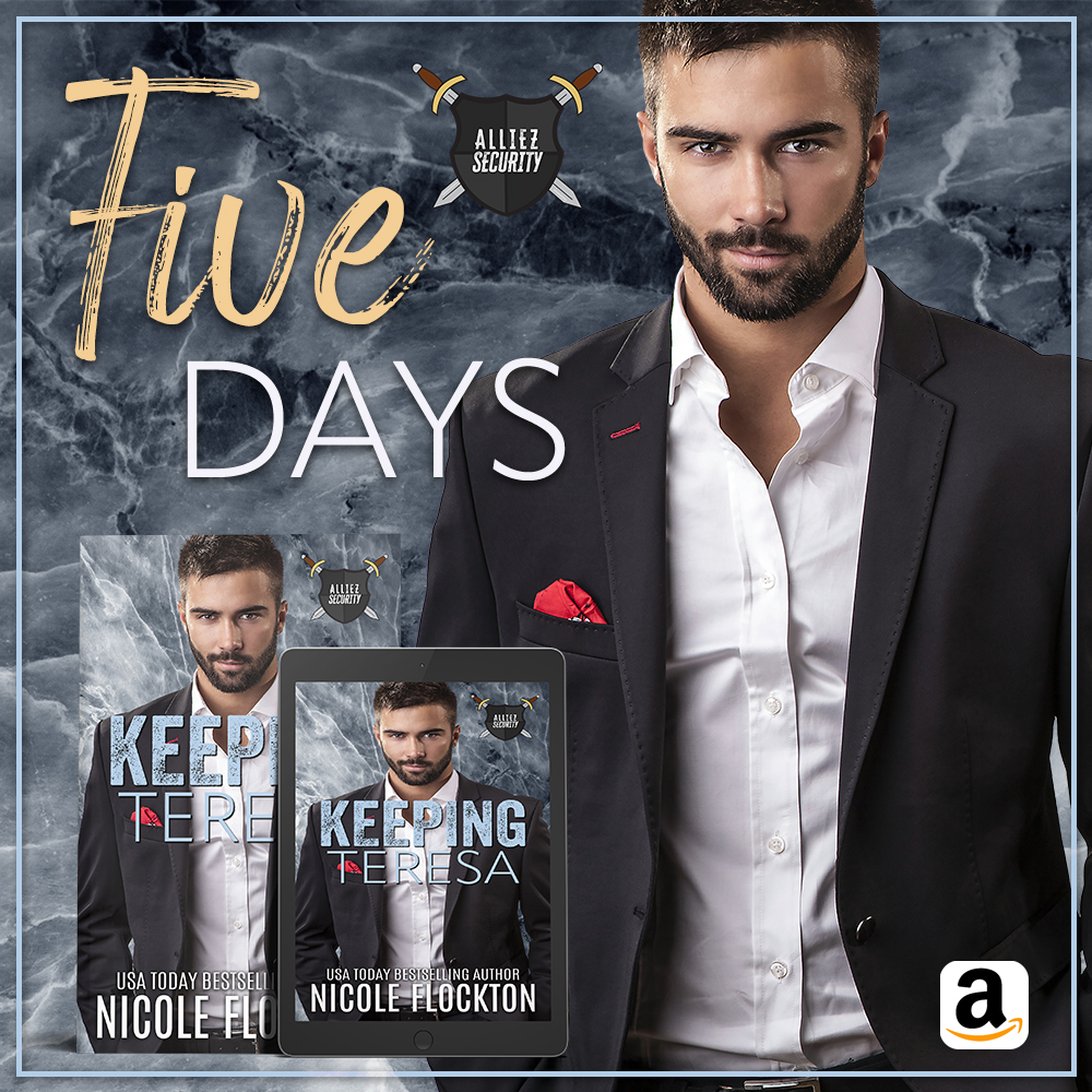 FIVE days ...

KEEPING TERESA (Alliez Security, Book 3)
Coming 28 May 2024
Amazon -- amzn.to/49tORPu

#teasertuesday #tease #Romance #RomanceAuthor #comingsoon #countdown #amazon #kindle #preorder