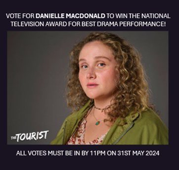 NEWS • The Tourist has been shortlisted for three awards at the @OfficialNTAs ! 🎉 VOTE HERE 🔗 nationaltvawards.com/vote Best Returning Drama – THE TOURIST SERIES 2 Best Drama Performance - JAMIE DORNAN Best Drama Performance - DANIELLE MACDONALD - - #TheTourist #JamieDornan