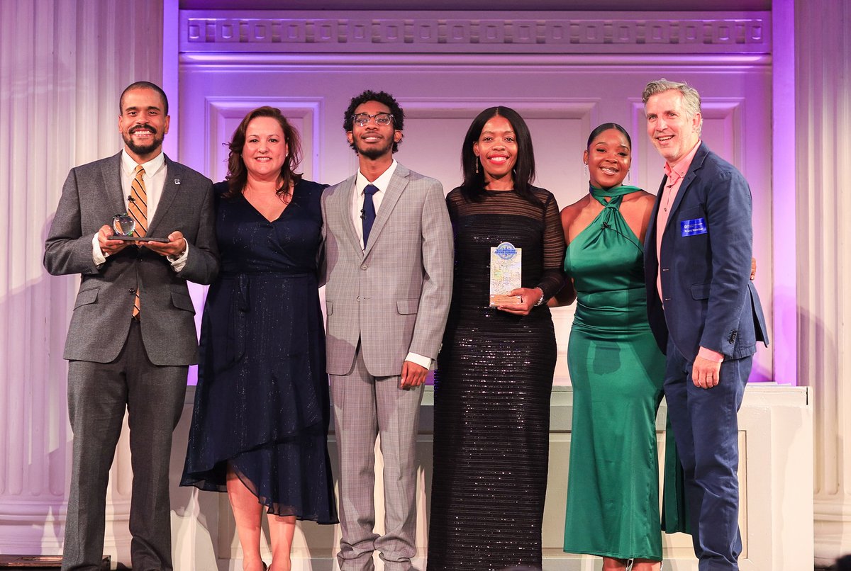 What a joyful evening! Our 2024 Gala was a success thanks to our incredible donors & the stars of the night 🌟 Educator Awardee Corey Sapp, CEO Vanessa Rodriguez, Donovan Dargan @cssjbronx, Honoree @RitaJosephNYC, Hilary Chery @kurthahnschool, & Board Chair Gifford Miller