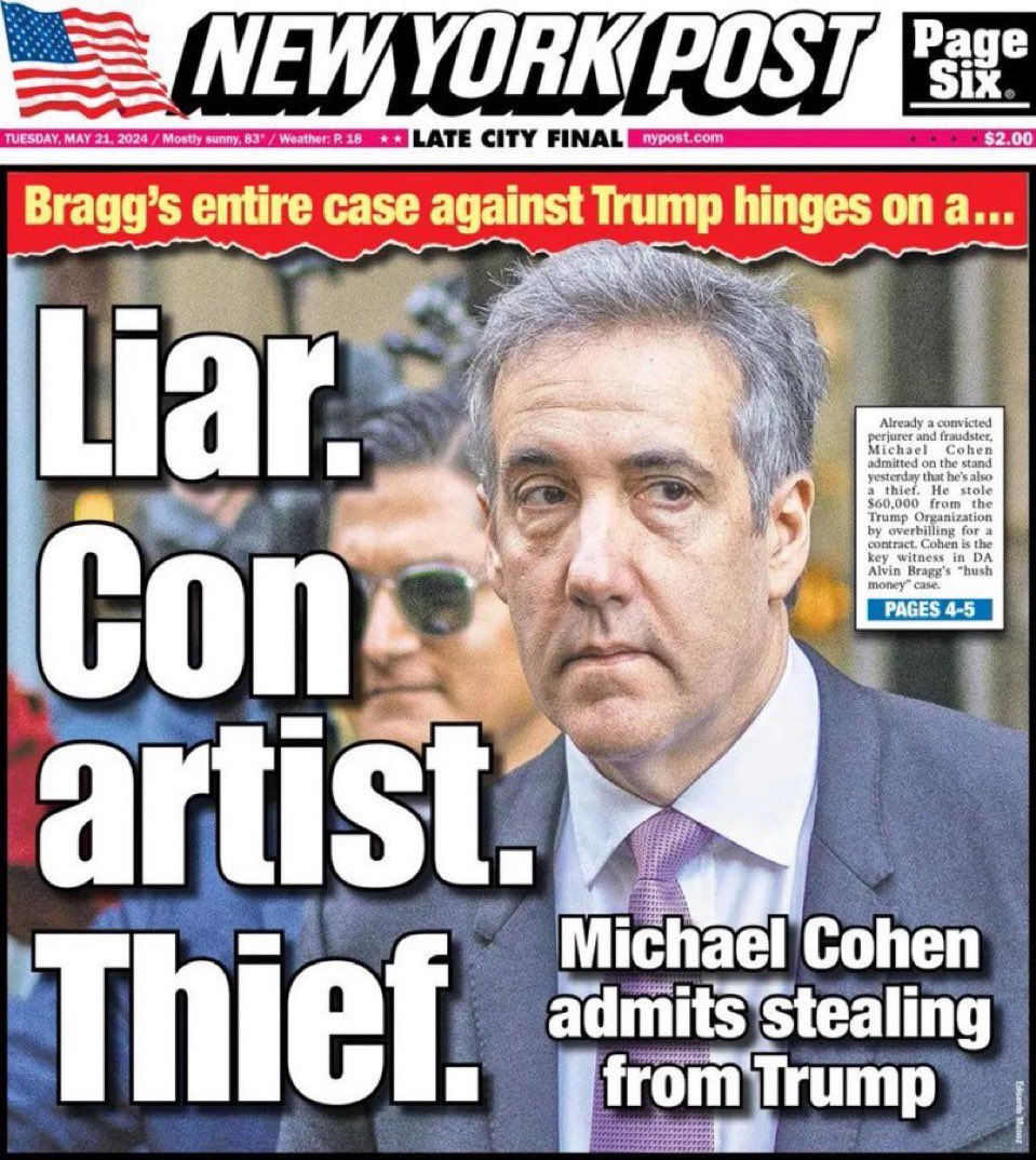 How can any jury even NY jury believe Bragg’s “star witness” who is a convicted liar, perjurer, swindler and thief? Who agrees this bogus lawfare case should have never been brought to trial and must be immediately dismissed? Who wants the real criminals Bragg & Merchan jailed?