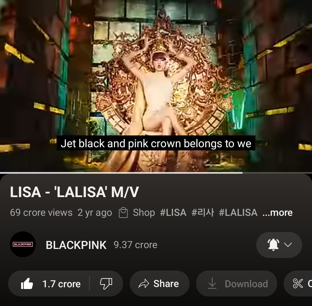BLINKs, 'LALISA' by #LISA M/V is now only 510,172 views away from hitting 700 million views on YouTube. Drop your streaming proof for LALISA M/V in the replies. 🔗:youtu.be/awkkyBH2zEo?fe… #BLACKPINK @BLACKPINK @wearelloud