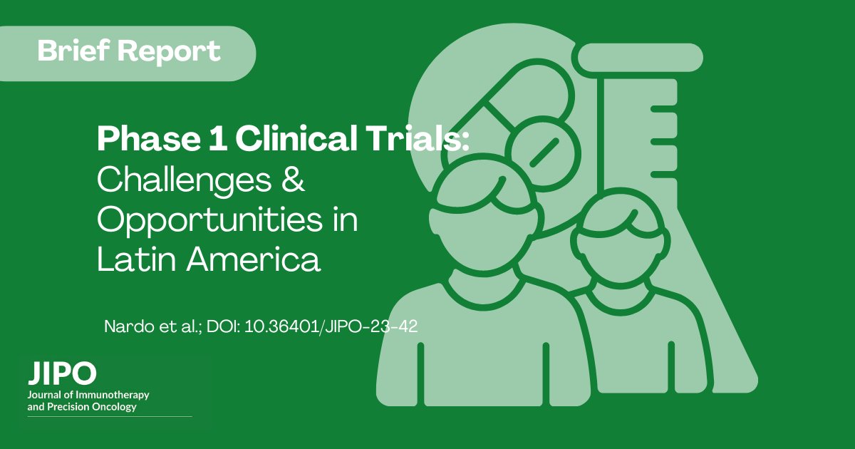 In this #JIPO report, Nardo et al explain the challenges and opportunities for phase 1 clinical trials in Latin America loom.ly/ImRWDjk #clinicalresearch #phase1 #latinamerica @mirella_nardo @CamilaBragancaX @ANaingMD