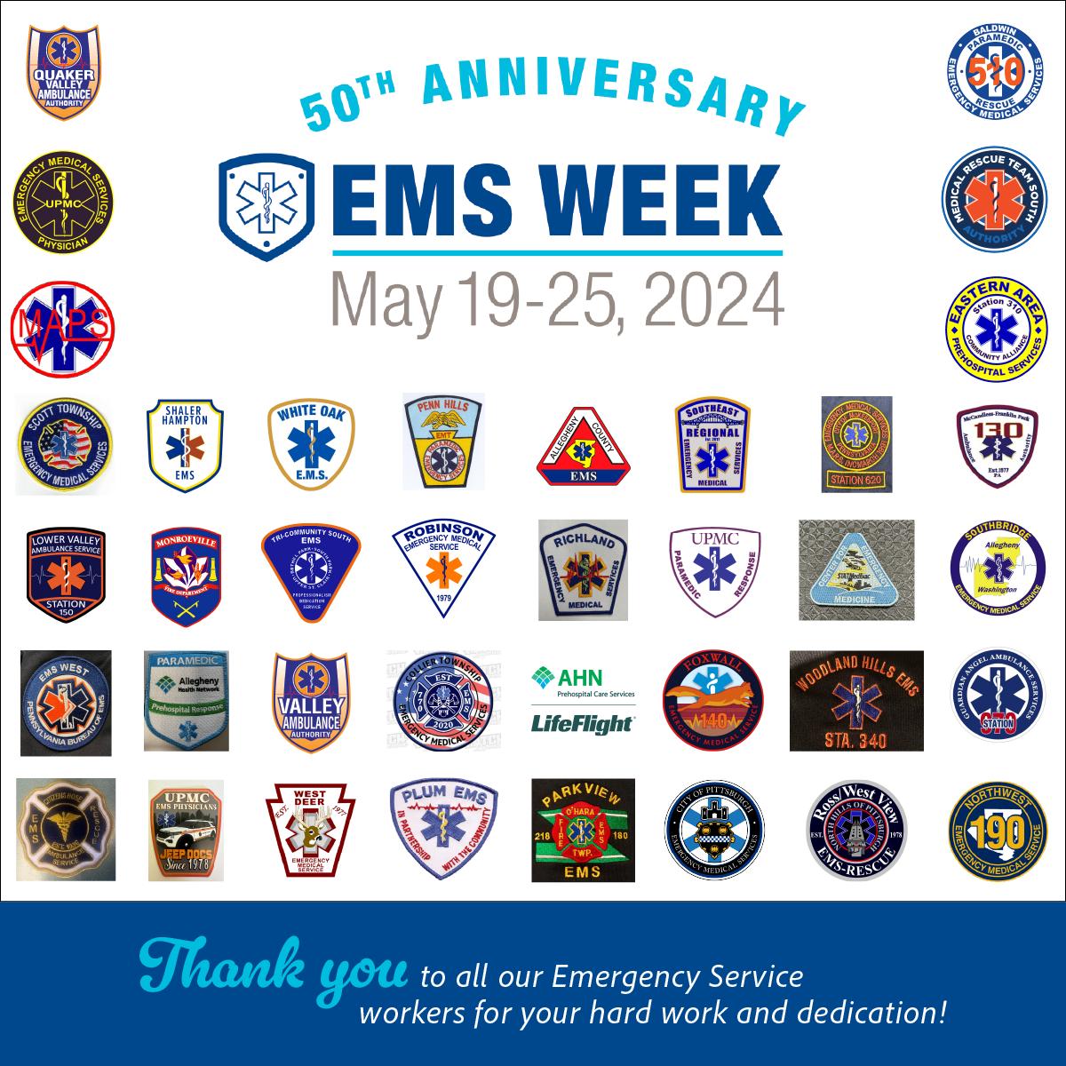 This week marks the 50th anniversary of National EMS Week, a time to express our gratitude to the EMTs and paramedics who selflessly provide care to those in need every day. We want to extend a special thank you to our dedicated Emergency Service workers in Allegheny County.
