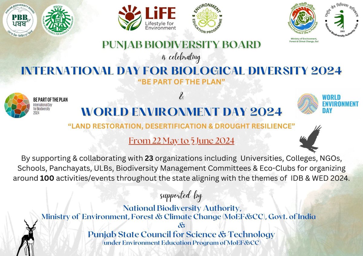 @PBB_GoP with support of @NationalBiodiv @moefcc & @PSCST_GoP under #EnvironmentEducationProgramme is organising series of events to celebrate #BiodiversityDay & #WorldEnvironmentDay 2024 by involving #BMCs #EcoClubs & other stakeholders. #PartOfThePlan #GenerationRestoration