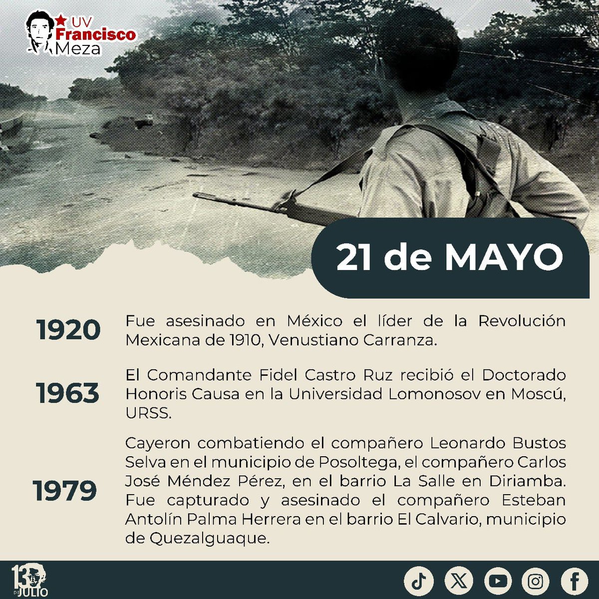 Efemérides de la Revolución Popular Sandinista

#EnDefensaDelFSLN
#SomosUNAN
#4519LaPatriaLaRevolución