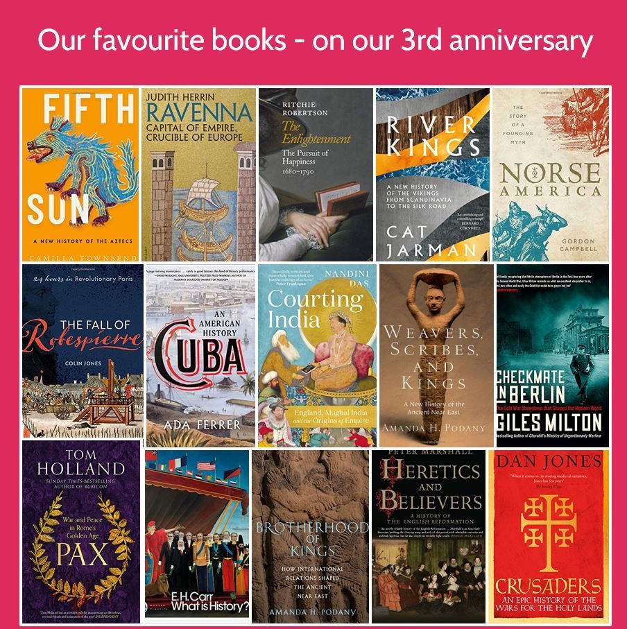 PopHistoryBooks's tweet photo. To celebrate our third year anniversary 🎂 - here are all the history books that have received our sought after top rating (5x⭐)

If you wrote one of them: brilliant work, and looking forward to the sequel! 😀

#historybooks https://t.co/6t0J3OxNCc