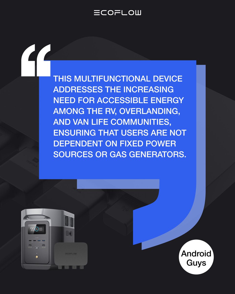 EcoFlowTech's tweet image. Trusted by experts, we keep you connected, even in the great outdoors 🏕️ Wanna explore it on your next adventure?

#EcoFlowAlternatorCharger #FeelsLikeHome #EcoFlowOntheRoad