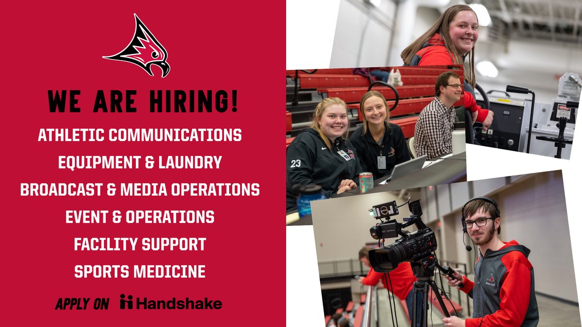 🚨 𝗡𝗢𝗪 𝗛𝗜𝗥𝗜𝗡𝗚 🚨 Are you a current or prospective student looking to make a difference in Falcon Athletics!? We have many student employment openings for 2024-25. 💻 Communications 📹 Broadcast 🎟️ Event Ops AND MORE! Apply & Learn More ▶️ bit.ly/3NLoBVB