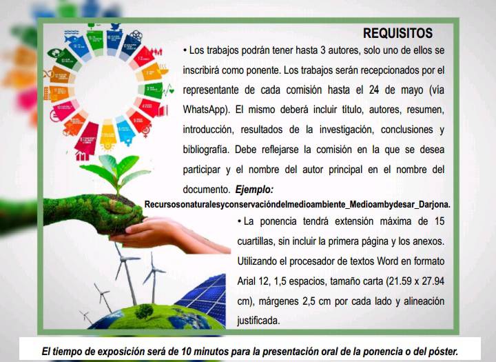 ¡No te pierdas la oportunidad de participar en la II Jornada Científica Estudiantil que se llevará a cabo este 28 de mayo! Se abordarán temáticas relacionadas con el medio ambiente, la energía renovable y los objetivos de desarrollo sostenible.