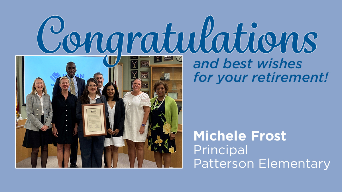 Michele Frost, principal at Patterson Elementary, was honored by the Board of Education for her years of service to Indian Prairie. Congratulations on your retirement, Michele! @PattersonPDogs