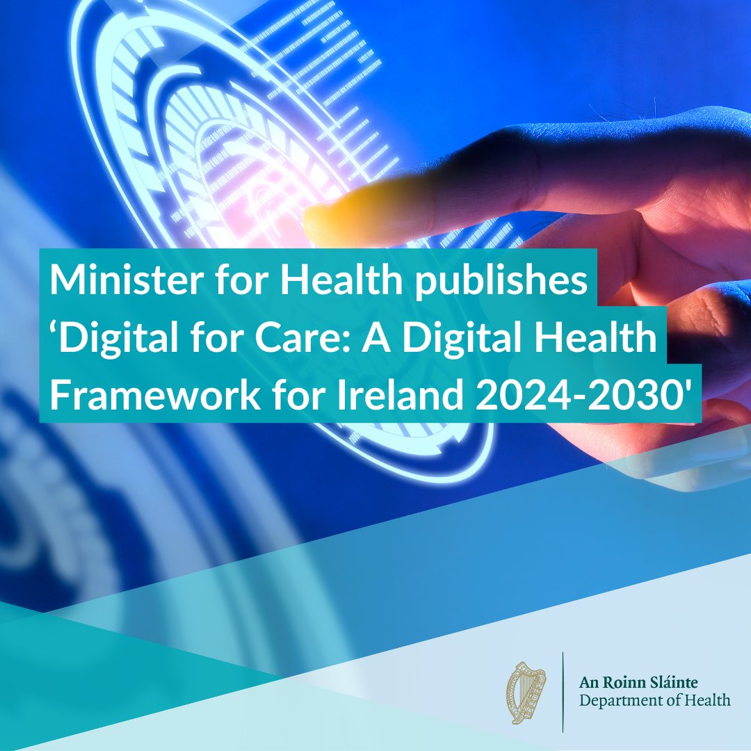 This framework sets out a roadmap to digitally transform health services in Ireland and improve access for patients. This year will see the roll-out of a patient app that will provide people with important medical history and records.

gov.ie/en/press-relea…