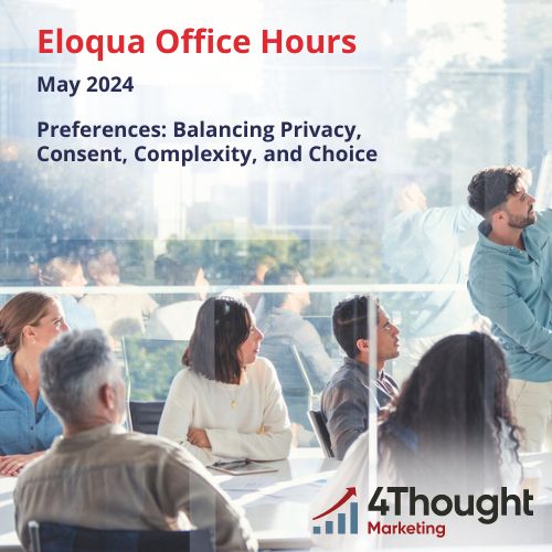 How can #Eloqua users navigate the minefield of #dataprivacy, consent, and preferences? Join us for our May 2024 Office Hours, happening May 30 at 11 AM PST, for real-world examples. Save your spot here: bit.ly/4bmiUcQ

#Privacy #OracleEloqua #OracleMtkgCloud #Marketing