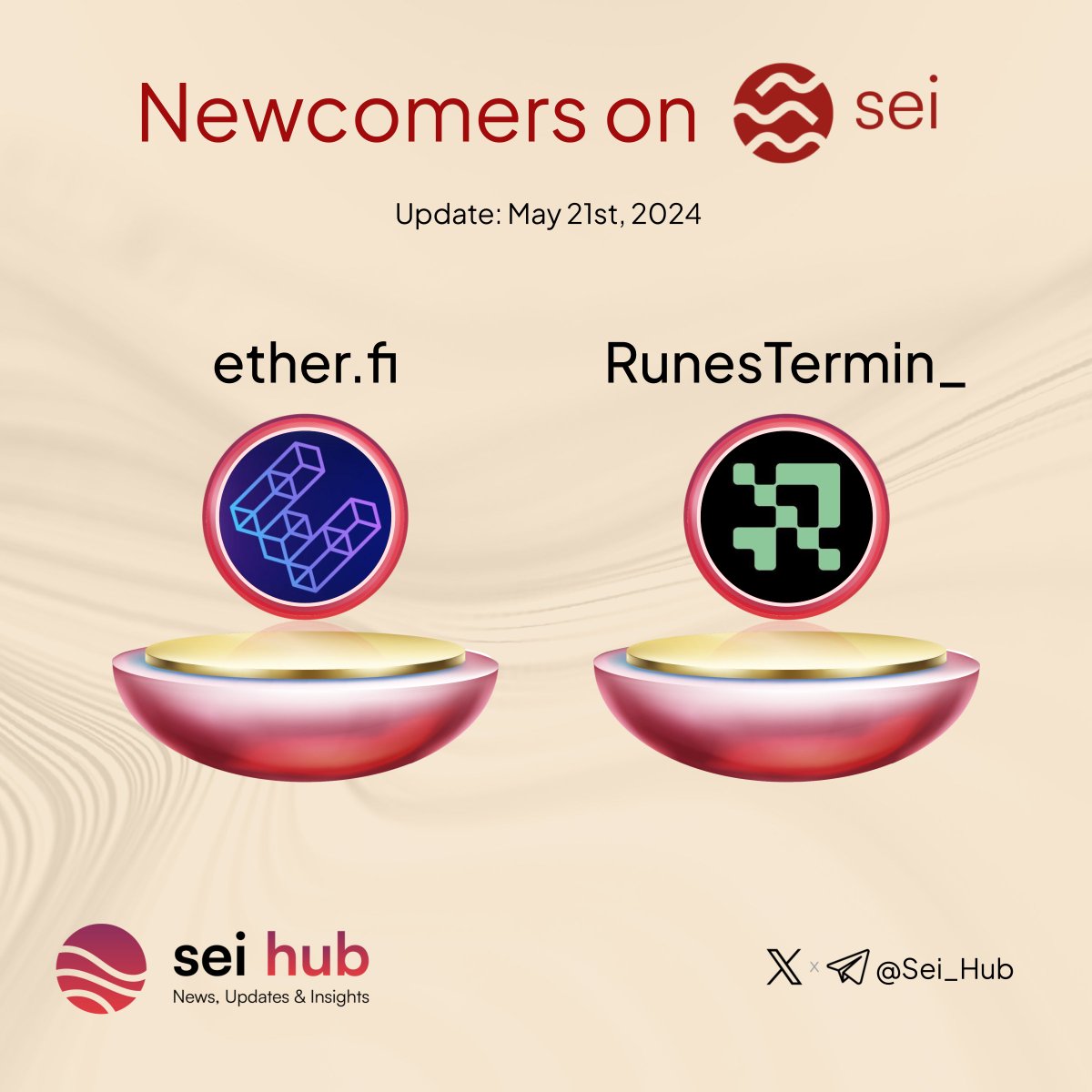 🔴💨 A big welcome to the newest #Seiyans in the #Sei ecosystem! 🚀 Excited for what's ahead with the latest Newcomer: @ether_fi @runes_terminal $SEI #SeiNetwork #DeFi