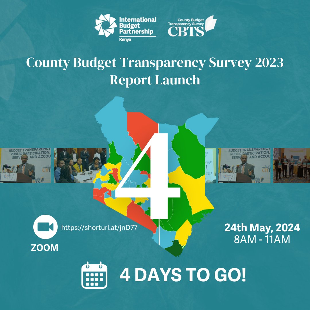Since 2015, @IBPKenya has been conducting #CBTS which evaluates the availability and comprehensiveness of budget documents. During the launch of #CBTS2023 we will be highlighting the budget transparency trends observed in counties. To register click: shorturl.at/jnD77