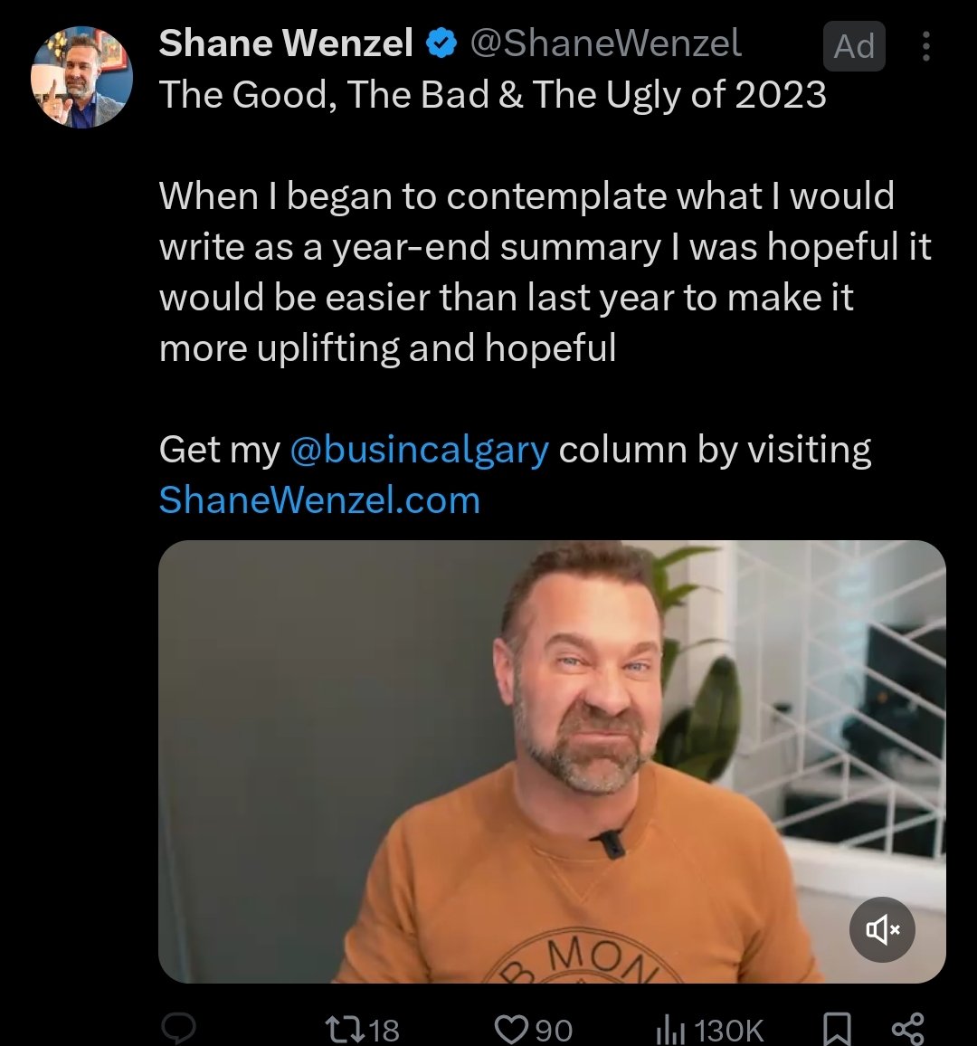 I usually block Xitter ads on principle, but the extraordinary ratio on this one caught my eye. Assuming @ShaneWenzel paid for this ad to gauge support for a #YYC mayoral/council run, it seems quite definitively negative.

Good. 

Imagine if he'd allowed comments? 😂