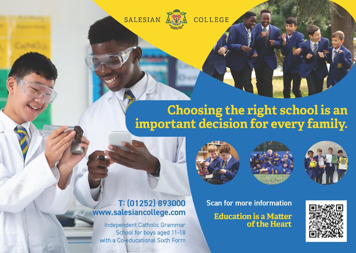 With places available for September 2024, it is not too late for you to explore the Salesian Difference. To find out more please visit salesiancollege.com/admissions/adm… or contact our Admissions Team via admissions@salesiancollege.com