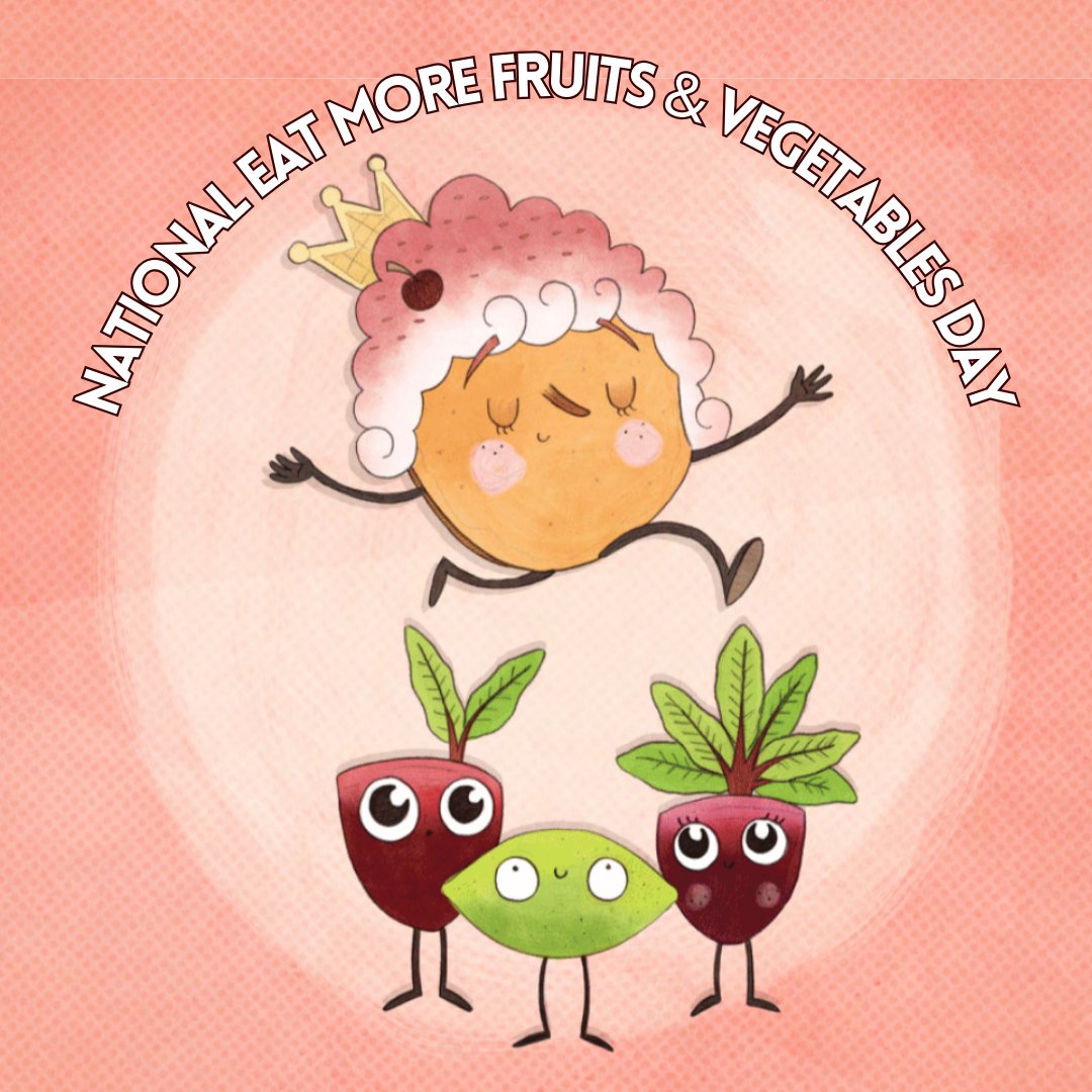 Happy #EatMoreFruitsAndVeggies Day! May 21. Image credit: @brendandraws