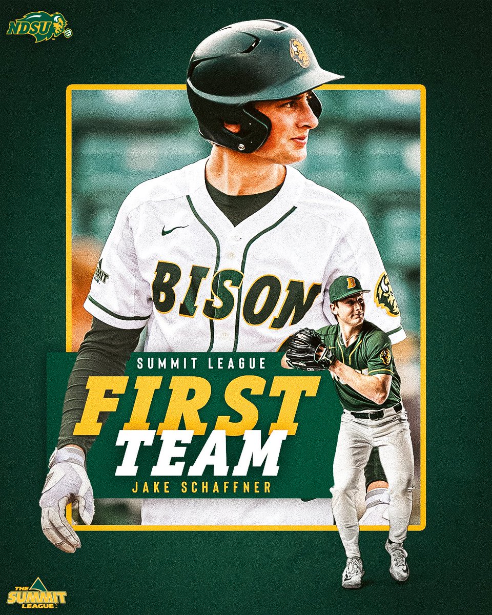 🦬 𝗔𝗹𝗹-𝗦𝘂𝗺𝗺𝗶𝘁 𝗟𝗲𝗮𝗴𝘂𝗲 𝟭𝘀𝘁 𝗧𝗲𝗮𝗺 Jake Schaffner was the only freshman selected to the All-Summit League First Team!